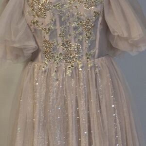 Elegant Gold Embellished Maxi Dress